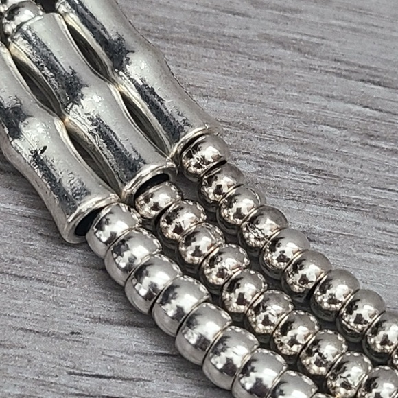 BAMBOO • Boho bracelet • Silver plated beads and real leather - Picture 8 of 12